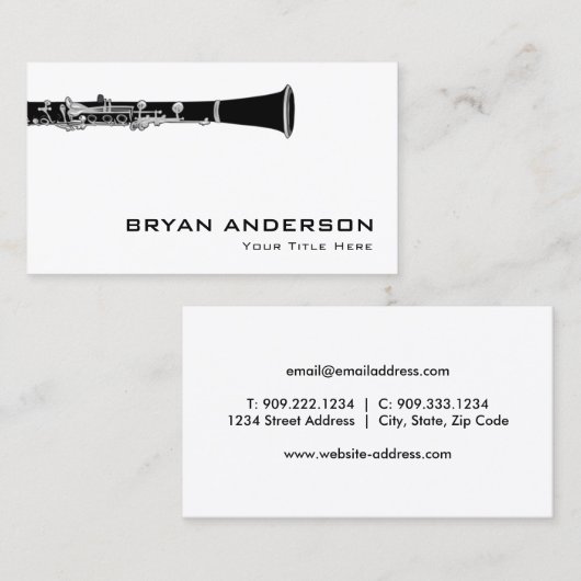 クラリネット 名刺 (正面/裏面)