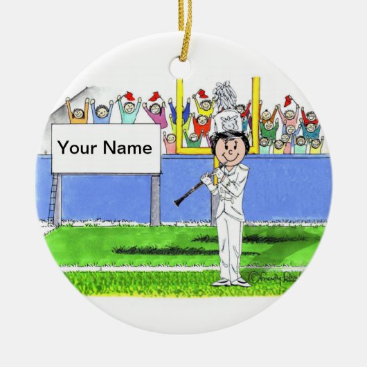 クラリネット – 女性 セラミックオーナメント (正面)