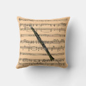 クラリネットw/Sheet音楽背景の~のミュージカルInstru クッション (裏面)
