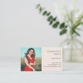 クラリネティスト2フォト赤面ピンクモダン 名刺 (スタンド正面)