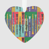 クラリパターン（の模様が）あるネット オーナメント (正面)