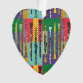 クラリパターン（の模様が）あるネット オーナメント (正面)