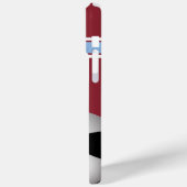 クラレットとブルーのストライプサッカーボール Case-Mate iPhoneケース (裏面 / 左)