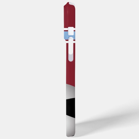 クラレットとブルーのストライプサッカーボール Case-Mate iPhoneケース (裏面 / 左)