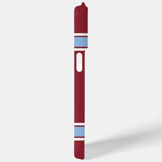 クラレットとブルーのストライプサッカーボール Case-Mate iPhoneケース (裏面 / 右)