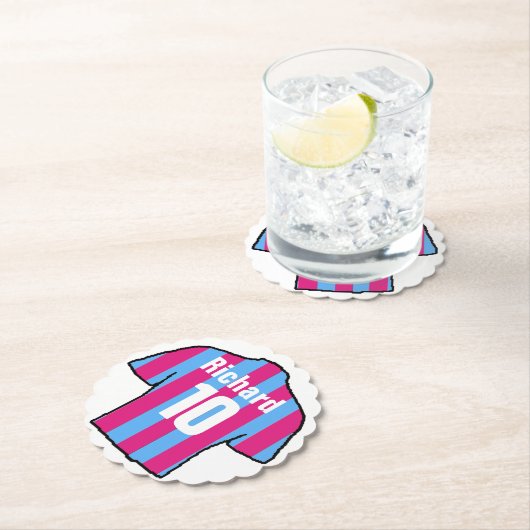 クラレットとブルーサッカーファン ペーパーコースター (インサイチュ)