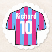 クラレットとブルーサッカーファン ペーパーコースター (正面)