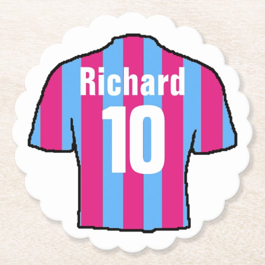 クラレットとブルーサッカーファン ペーパーコースター (正面)