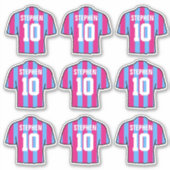 クラレットとブルーフットボールのシャツ シール (正面)