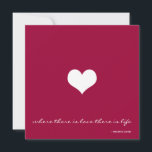 クラレットレッド&ホワイトミニマリスト結婚式招待状 招待状<br><div class="desc">このミニマルなクラレット文字のすべての赤と白結婚式招待状は完全にカスタマイズ可能。よりもしミニマルな外観が必要な場合は、ハートイメージも削除できる。正面の引用文には「愛のあるところに命がある」と書かれている。 でも好きな引用文は何でも使える。パーソナライズ・オプションで変更する。また、背景色とフォント色は、オプションを使用して任意の色に変更でカスタマイズきます。</div>