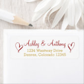 クラレット金ゴールドお洒落ハート結婚ズ ラベル (インサイチュ)