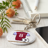 クラレパーソナライズされたットブルーサッカージャージー キーホルダー (側面)