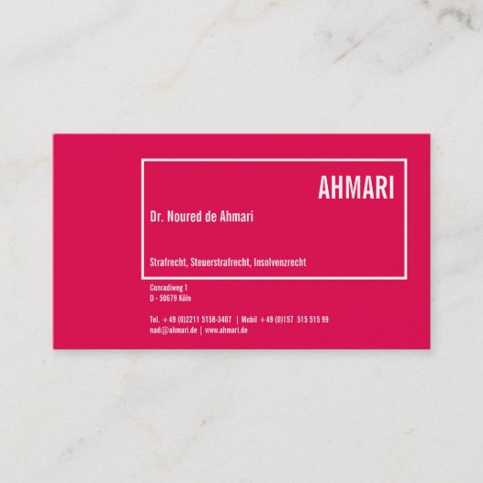 クラレリニエヴィティテンカルテ 名刺 (正面)