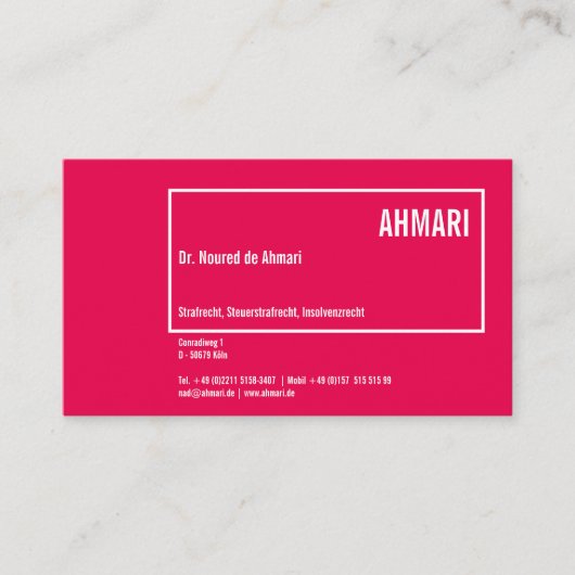 クラレリニエヴィティテンカルテ 名刺 (正面)