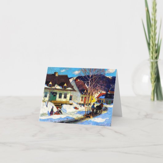 クラレンスガニョン – ケベックビレッジグリーティングカード サンキューカード (正面)