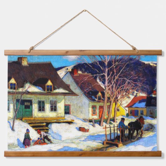 クラレンス・ガニョンのアートワーク、美しい冬の風景、 吊り下げ型タペストリー (正面2)