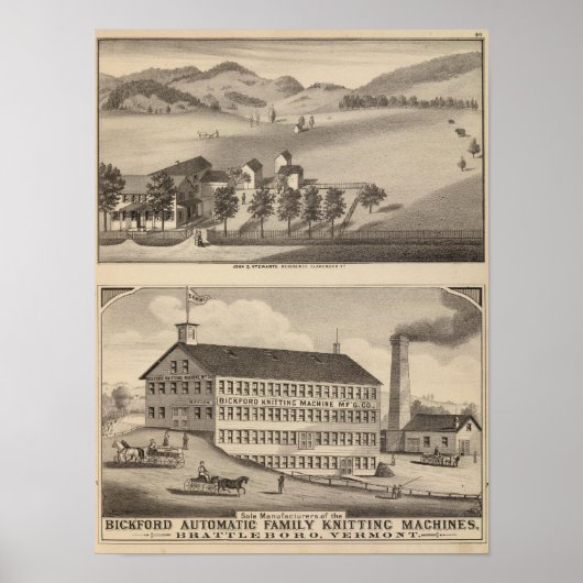 クラレンドンビックフォード編み物マシン ポスター (正面)