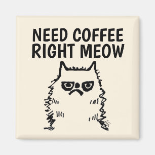 クランおもしろいキーな猫の磁石、コーヒーが必要Right Meow マグネット