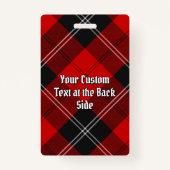 クランのラムセイクレストオーバーレッドタータンチェック バッジ (裏面)