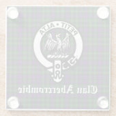 クランアバクロムビークレストバッジ&タータンチェック ガラスコースター (裏面)