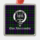 クランアバクロムビークレストバッジ&タータンチェック メタルオーナメント (正面)