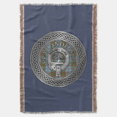 クランアンダーソンのクレスト&タータンチェックノット スローブランケット (正面縦)