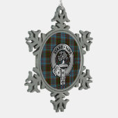 クランアンダーソンのクレスト&タータンチェック スノーフレークピューターオーナメント (左)