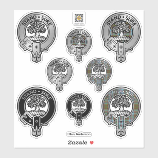 クランアンダーソンの紋章とタータンチェックシール シール (シート)