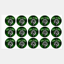 クランアーサークレストバッジ&タータンチェック接着剤 ラベル