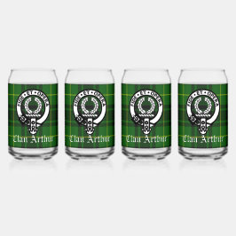 クランアーサークレストバッジ&タータンチェック ガラス缶