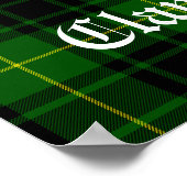 クランアーサークレストバッジ&タータンチェック ポスター (角)