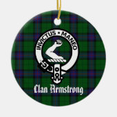 クランアームストロングクレストバッジとタータンチェック セラミックオーナメント (正面)