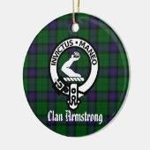 クランアームストロングクレストバッジとタータンチェック セラミックオーナメント (左)