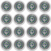 クランアームストロングクレスト&タータンチェックノット シール (正面)