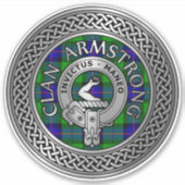 クランアームストロングクレスト&タータンチェックノット シール (正面)