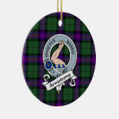 クランアームストロングモダンバッジタータンチェックプレイド セラミックオーナメント (右)