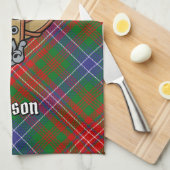 クランウィルソンの紋章の上のモダンタータンチェック キッチンタオル (四つ折り)