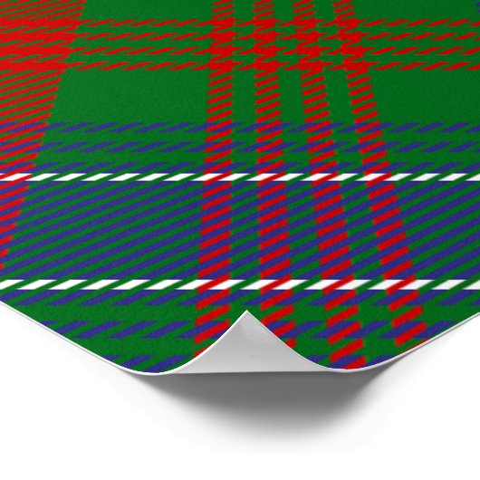 クランウィルソンの紋章の上のモダンタータンチェック ポスター (角)