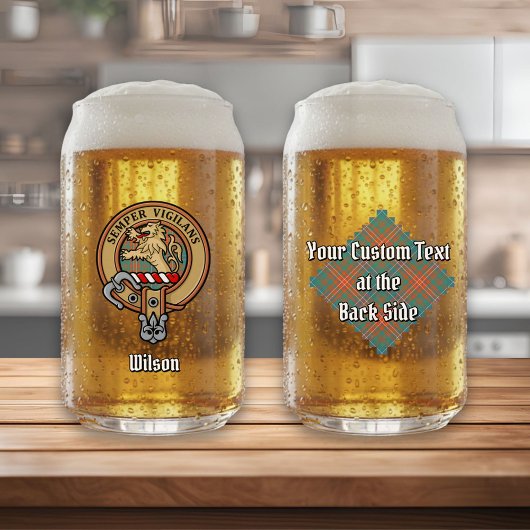 クランウィルソンの紋章の古代タータンチェック ガラス缶