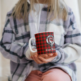 クランウォレスクレストバッジとタータンチェック コーヒーマグカップ