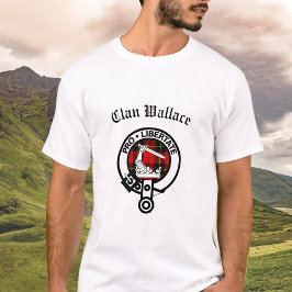 クランウォレスクレストバッジとタータンチェック Tシャツ