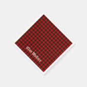 クランウォレスタータンチェックと文字 スタンダードカクテルナプキン (角)