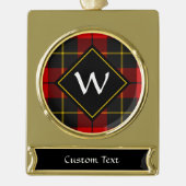 クランウォレスタータンチェックシルバーメッキバナーオーナメント ゴールドプレートバナーオーナメント (正面)