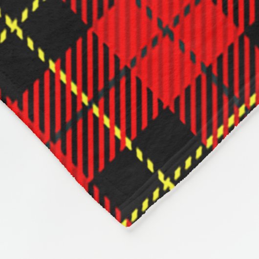 クランウォレスタータンチェックプレイド フリースブランケット (角)