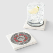 クランウォーレスクレスト&タータンチェックノット ストーンコースター (横)