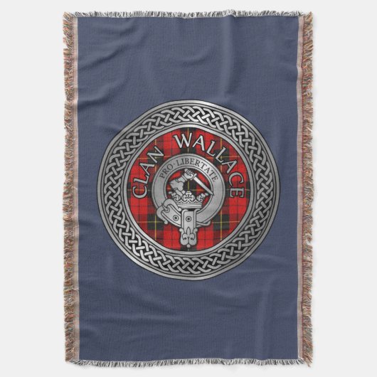 クランウォーレスクレスト&タータンチェックノット スローブランケット (正面縦)