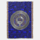 クランエリオットクレスト&タータンチェックノット スローブランケット (正面縦)