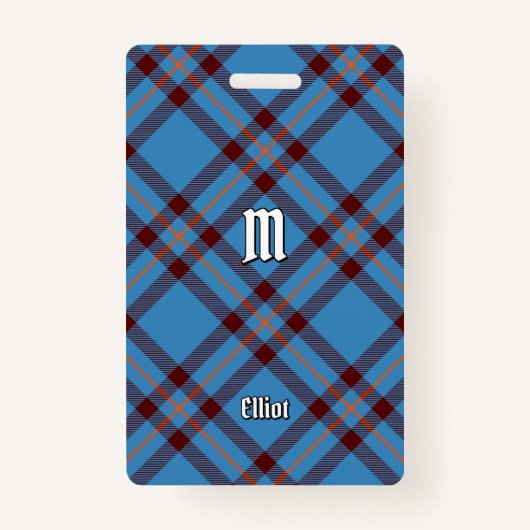 クランエリオット古代タータンチェックバッジ バッジ (正面)