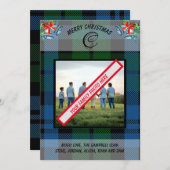 クランエレガントキャンベルブルータータンチェック家族写真 シーズンカード (正面/裏面)