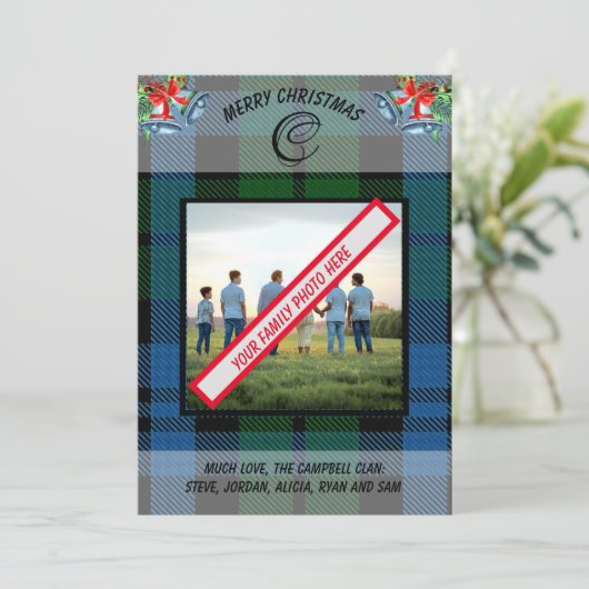 クランエレガントキャンベルブルータータンチェック家族写真 シーズンカード (スタンド正面)